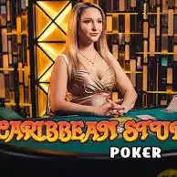 Official Live Dealer logo: Caribbean Stud Poker by Evolution at PlayZilla